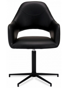 spisebordsstole med armlæn drejefod drejefunktion sort læder 2