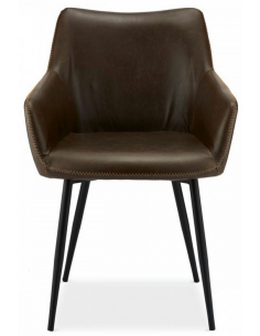 spisebordsstole med armlæn brun læder 2