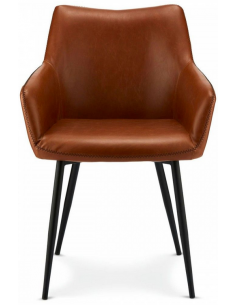 spisebordsstole med armlæn brun læder 2