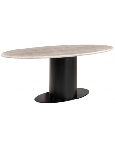 Ovalt spisebord marmor