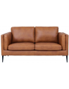 VALE 2-personers sofa i metal og ægte læder B157 cm - Sort/Cognac