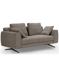 sofa til 2 personer i brun stof komfortabel