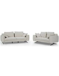 sofa til 2 personer i beige stof komfortabel 2