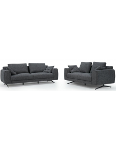 sofa til 2 personer i mørkegrå stof komfortabel 2