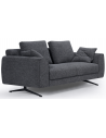 DETRO 2-personers sofa i metal og polyester B176 cm - Sort/Mørkegrå