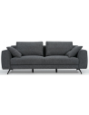 DETRO 3-personers sofa i metal og polyester B217 cm - Sort/Mørkegrå