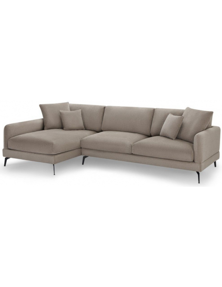 hjørnesofa med chaiselong venstrevendt stof beige