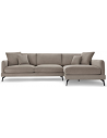 MAGG Højrevendt hjørnesofa i metal og polyester 290 x 133 cm - Sort/Beige