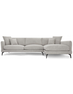 hjørnesofa med chaiselong højrevendt stof grå