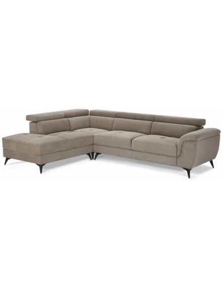 hjørnesofa med chaiselong venstrevendt stof beige