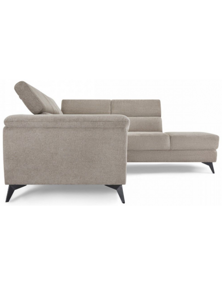 hjørnesofa med chaiselong højrevendt stof beige