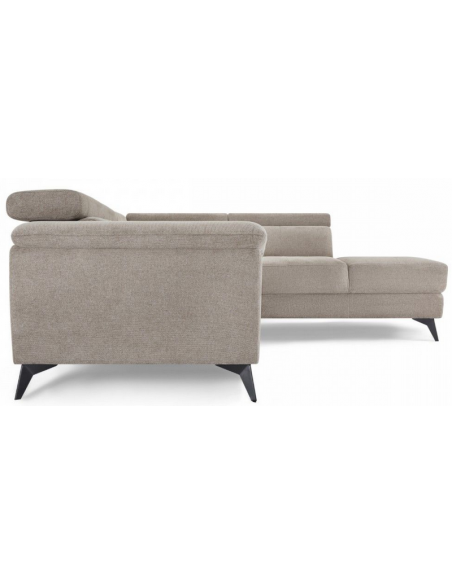 hjørnesofa med chaiselong højrevendt stof beige