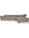 BETI Højrevendt hjørnesofa i metal og polyester 283 x 217 cm - Sort/Beige