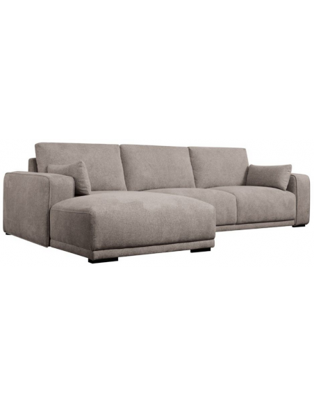 chaiselong sofa venstrevendt stof brun komfortabel