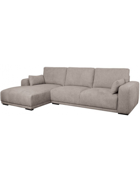 chaiselong sofa venstrevendt stof brun komfortabel