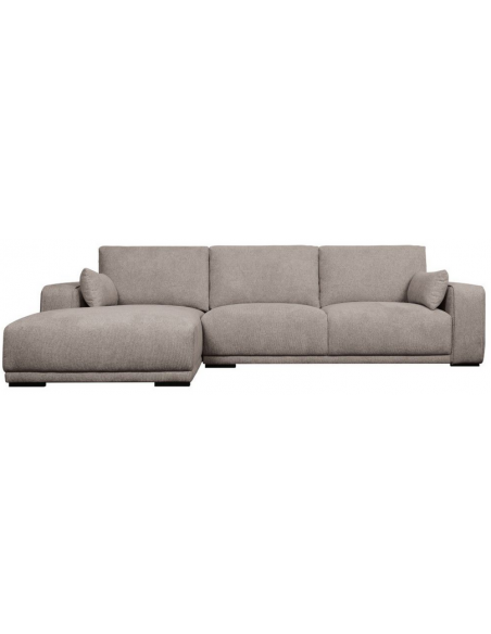 chaiselong sofa venstrevendt stof brun komfortabel