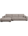 CALI Venstrevendt chaiselong sofa i træ og polyester 305 x 173 cm - Sort/Brun