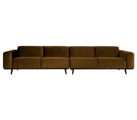 4-personers sofa i velour 372 cm - Varm grøn
