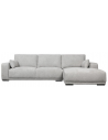 CALI Højrevendt chaiselong sofa i træ og polyester 305 x 173 cm - Sort/Grå