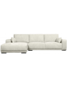 CALI Venstrevendt chaiselong sofa i træ og polyester 305 x 173 cm - Sort/Beige