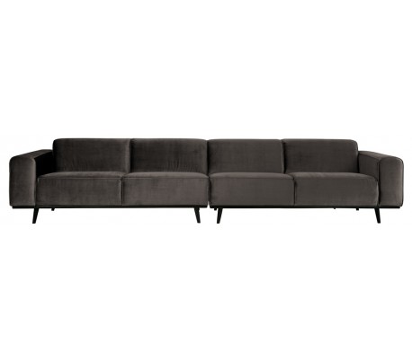 4-personers sofa i velour 372 cm - Honninggul