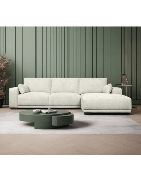 chaiselong sofa højrevendt stof beige komfortabel