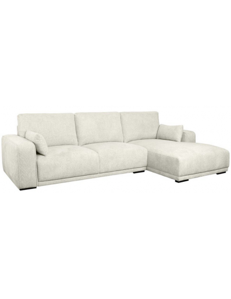 chaiselong sofa højrevendt stof beige komfortabel