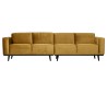 4-personers sofa i velour 280 cm - Honninggul