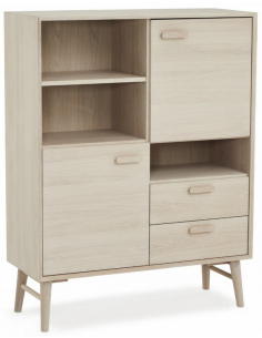 vitrineskab i hvid olieret egetræ 2