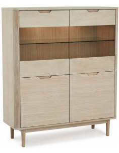 lavt vitrineskab i hvid olieret egetræ 2