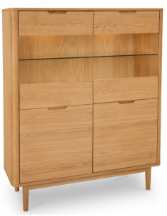 lavt vitrineskab i olieret egetræ 2