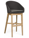 2 x Barstole til haven i teaktræ og polypropylene H110 cm - Teak/Charcoal