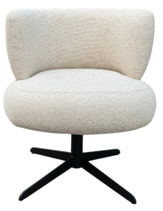 Spisebordsstol med armlæn og drejefod moderne design beige 2
