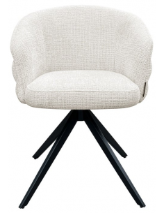 Spisebordsstol med armlæn og drejefod moderne design beige 2