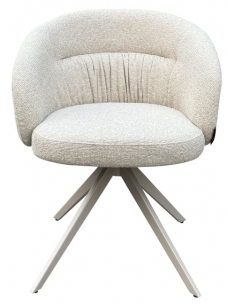 Spisebordsstol med armlæn og drejefod moderne design beige 2