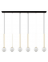 SAVOY Langbordspendel i metal og opalglas B100 cm 6 x G9 - Mat sort/Gylden