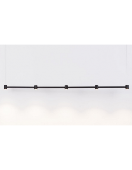 langbordspendel moderne design køkken spisebord led sort