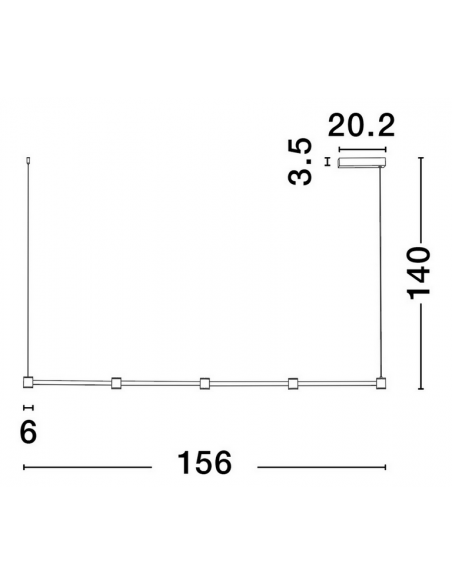 langbordspendel moderne design køkken spisebord led sort