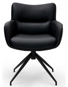 spisebordsstole med armlæn drejefod drejefunktion sort læder design 2