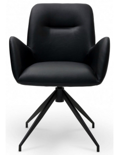 spisebordsstole med armlæn drejefod drejefunktion sort læder design 2