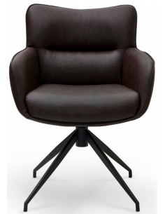 spisebordsstole med armlæn drejefod drejefunktion brun læder design 2