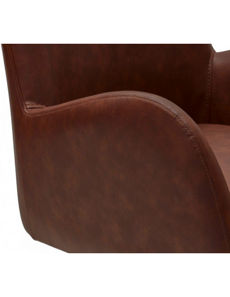 spisebordsstole med armlæn drejefod drejefunktion brun cognac læder design