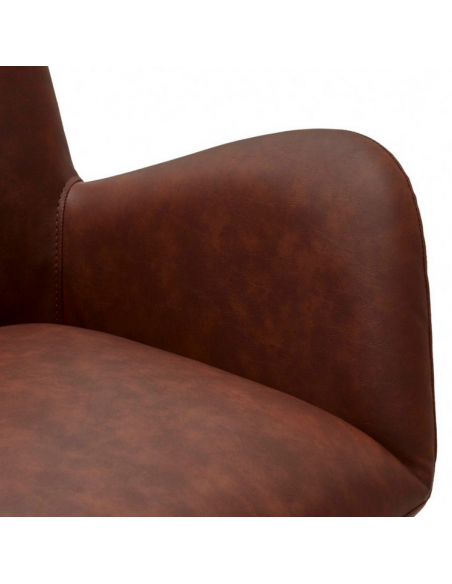 spisebordsstole med armlæn drejefod drejefunktion brun cognac læder design