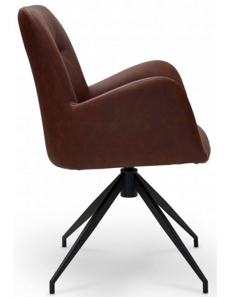 spisebordsstole med armlæn drejefod drejefunktion brun cognac læder design