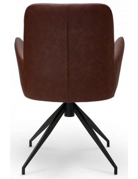 spisebordsstole med armlæn drejefod drejefunktion brun cognac læder design