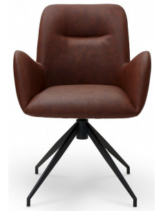 spisebordsstole med armlæn drejefod drejefunktion brun cognac læder design 2