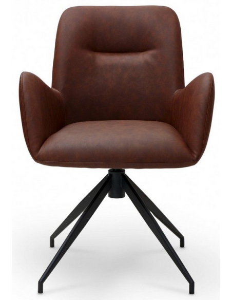 spisebordsstole med armlæn drejefod drejefunktion brun cognac læder design