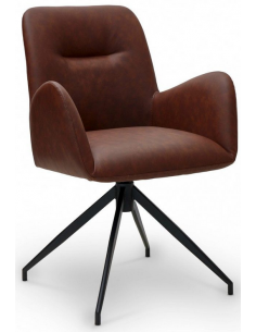 spisebordsstole med armlæn drejefod drejefunktion brun cognac læder design