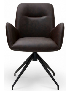 spisebordsstole med armlæn drejefod drejefunktion brun læder design 2