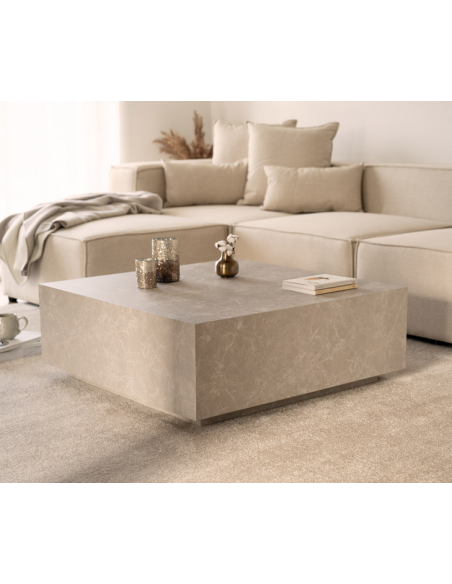 sofabord moderne design beige marmor